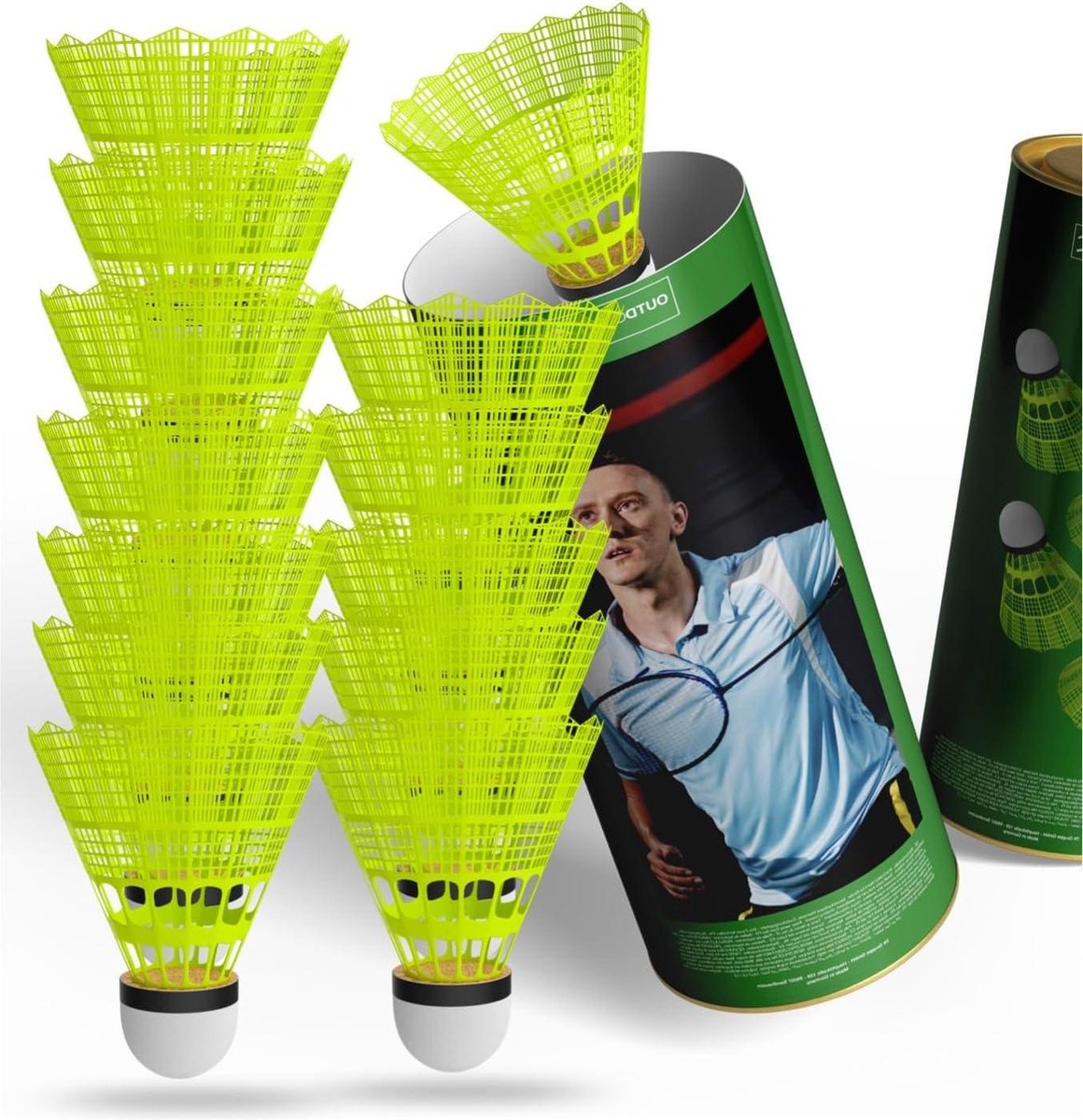 Geel badminton shuttles - training en wedstrijd, buiten en binnen Badmintonnet