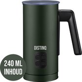 Bol.com DistinQ Melkopschuimer - 240 ml - Elektrische melkopschuimer RVS - Donkergroen Zwart - 4-in-1 aanbieding