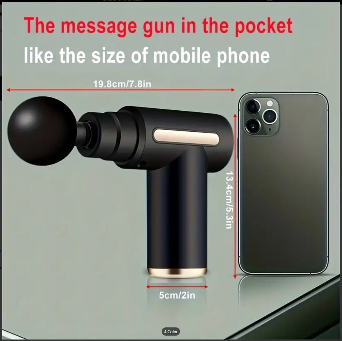 Onbekend Professional Massage Gun | Compact met 4 koppen en LCD-display