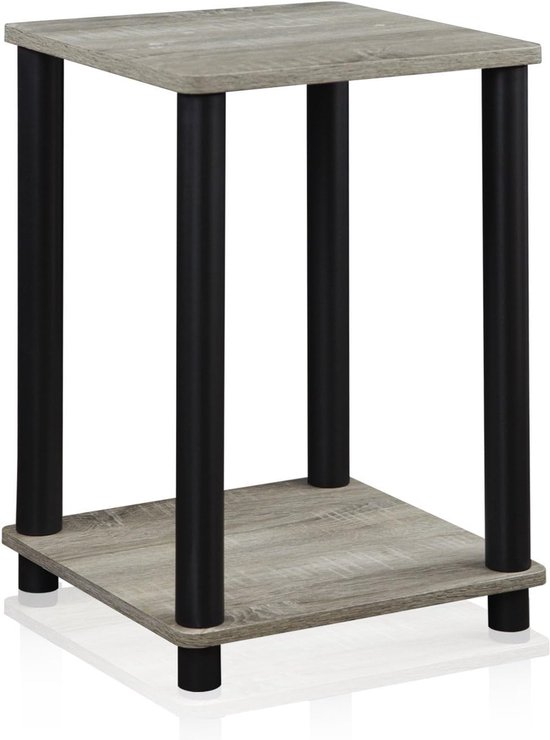 Furinno Planken zonder gereedschap, hout, Frans eiken, grijs zwart, Eén maat