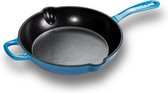 Bonapi® Koekenpan Inductie - Skillet Gietijzer Emaille - PFAS vrij - Blauw - 26 cm