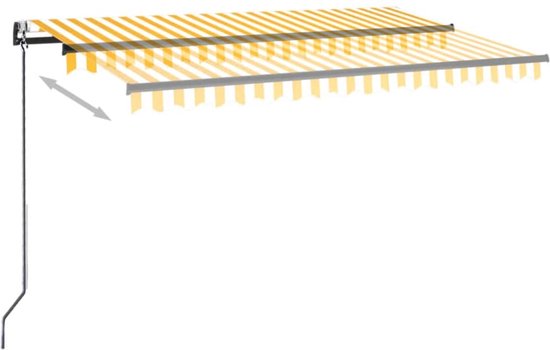 vidaXL Auvent extensible automatique 450 x 300 cm Jaune et blanc