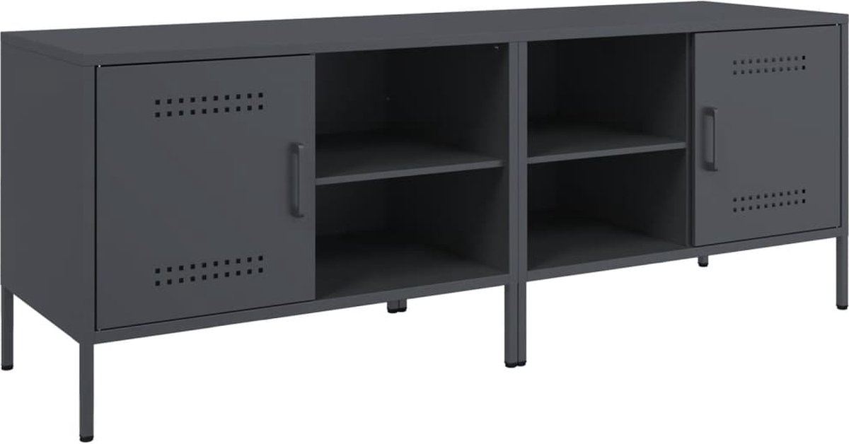 vidaXL - Tv-meubelen - 2 - st - 68x39x50,5 - cm - staal - antracietkleurig