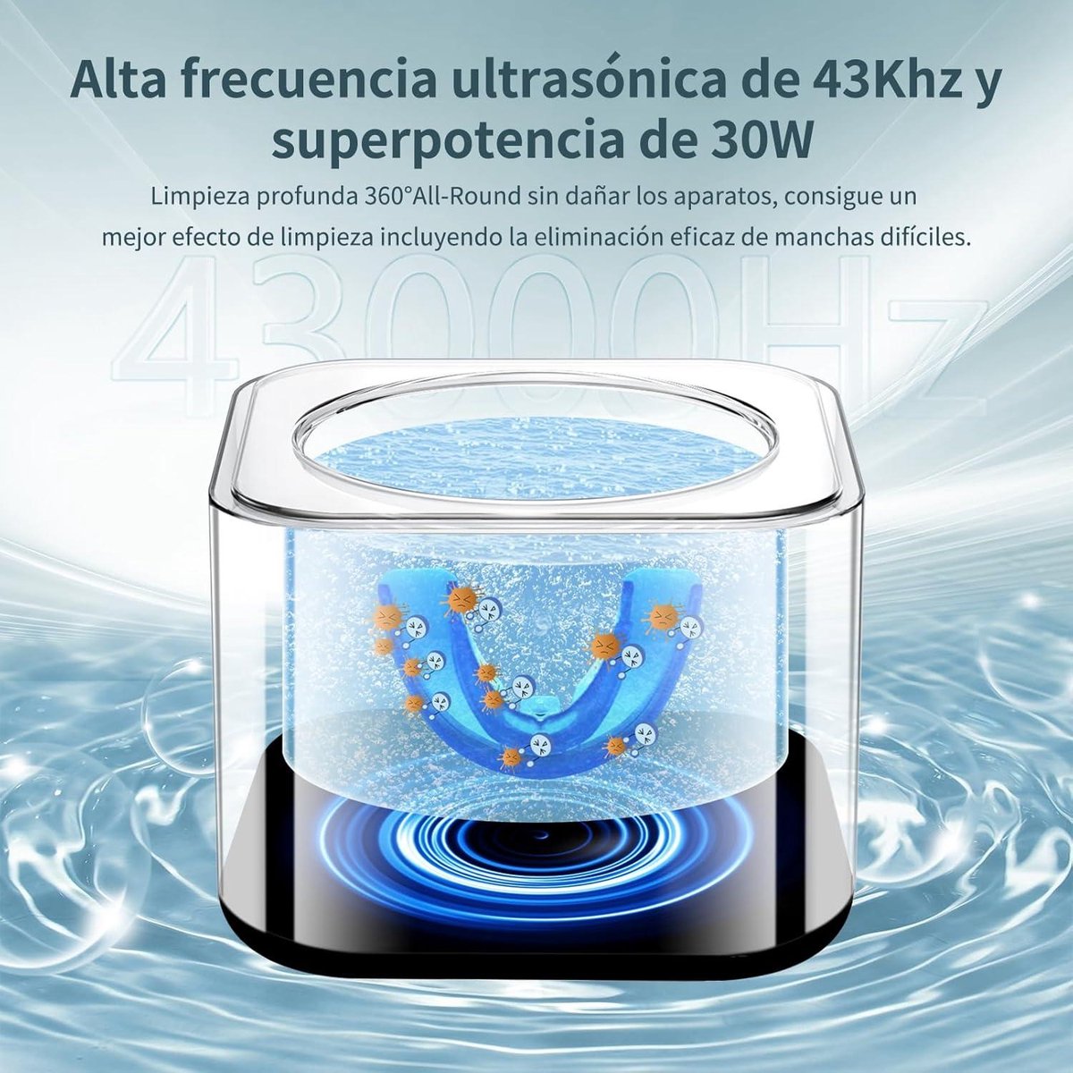 Blaupunkt Ultrasone reiniger, 450 ml, 15 W, 48 kHz, wit, voor het nauwkeurig reinigen