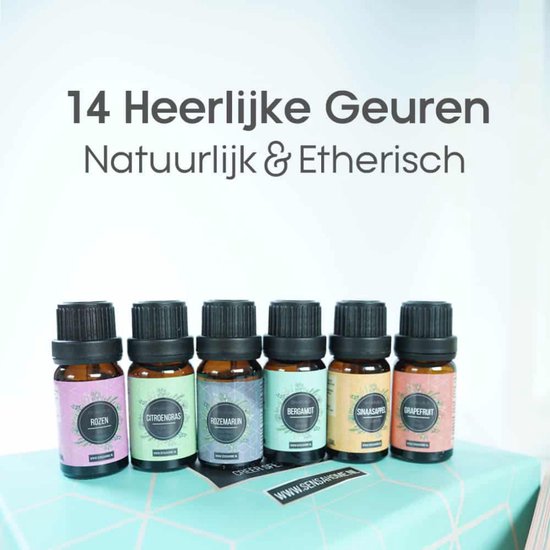 SensaHome Etherische Oliën 14 stuks - 100% puur en natuurlijk - Geschikt voor Aroma diffuser- Essentiële olie set