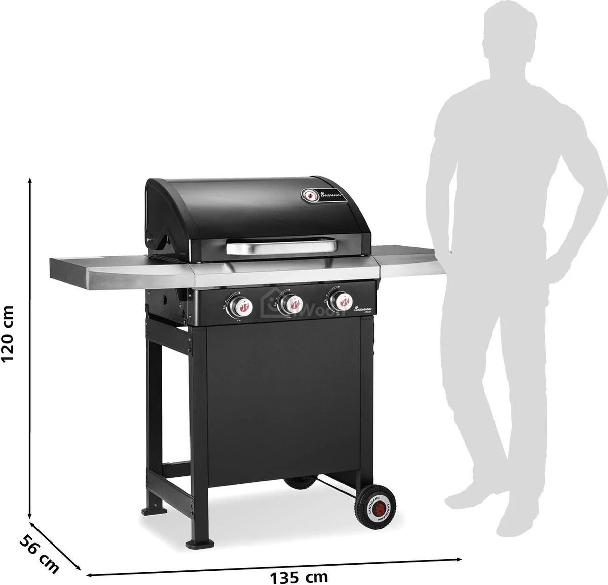 GasBBQ Landmann Trexon PTS 3.1 Zwart - 4 branders - Inclusief gasslang - Gas bbq barbecue – foto 8