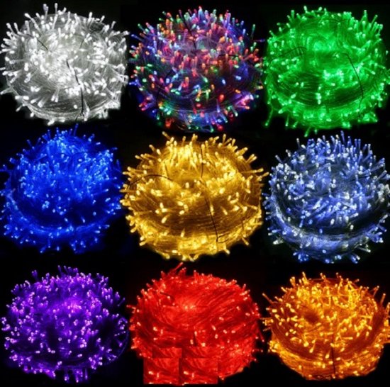 Guirlande lumineuse 100 LED • LED • 10 mètres • Éclairage d'ambiance • lumière de Noël • Éclairage de Noël • lumières de Noël • LED de Noël • Noël • Bande de Noël 20 LEDs • Lumières de Noël sur batterie • Lumières LED sur batterie • Lumières LED Noël