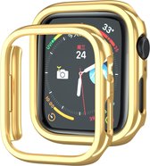 By Qubix Hard case 45mm (open front) - Goud (glans) - Geschikt voor Apple Watch 45mm hoesje - screenprotector - Bescherming iWatch - Bescherm hoesje