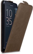 Cadorabo Hoesje geschikt voor Sony Xperia X COMPACT in KOFFIE BRUIN - Beschermhoes in flip design Case Cover met magnetische sluiting
