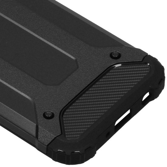oTronica Hoesje Geschikt Voor Samsung Galaxy A41 hoesje - Extra Stevige Rugged Armor Hoesje - Shockproof Case - Zwart