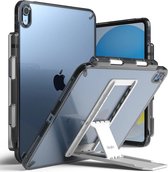 Ringke Fusion Hoes Geschikt voor Apple iPad 10.9 (2022 | Back Cover | Militaire Standaard | met Outstanding Standaard | Smoke Black