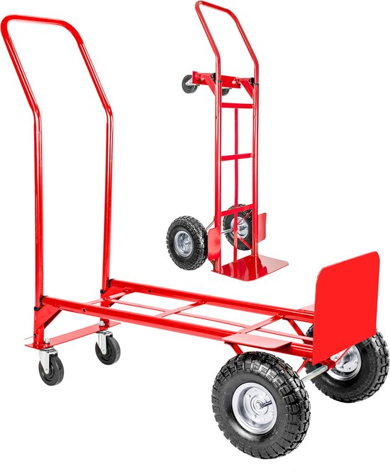 Diable - chariot de transport - pliable - jusqu'à 250 kg - rouge