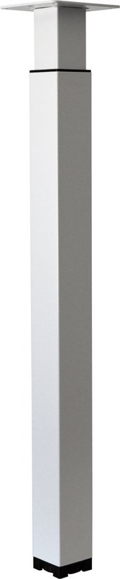 Wovar Tafelpoot Wit Staal Vierkant Verstelbaar | Per Stuk