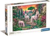 Clementoni - Puzzel 2000 Stukjes High Quality Collection Classical Garden Unicorns, Puzzel Voor Volwassenen en Kinderen, 14-99 jaar, 32575