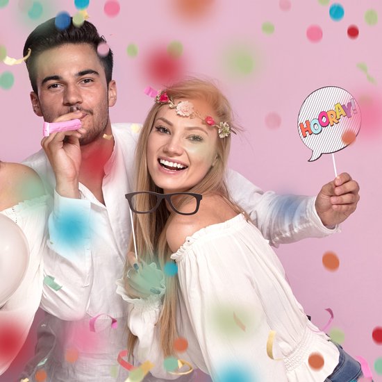 Relaxdays - lot de 12 - 40 cm - canon à confettis anniversaire - ancien et nieuw