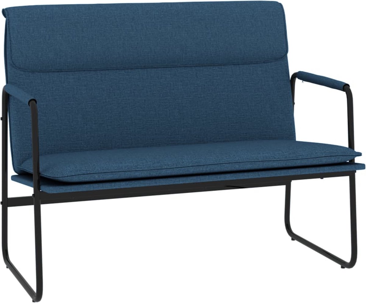 vidaXL - Bankje - 100x64x80 - cm - stof - blauw