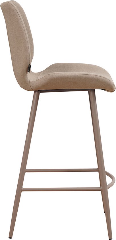 Bronx71® Tabouret de bar scandinave Jena taupe tissu recyclé 69 cm