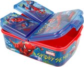 Boîte à pain Spiderman 3 compartiments - 18x13 cm - Sous licence officielle - Boîte à pain - Boîte à lunch