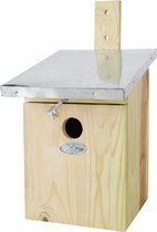 Houten vogelhuisje/nestkastje groene takjes/mos 24 cm - Tuindecoratie vogelnest nestkast vogelhuisjes