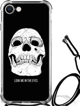 Beschermhoes iPhone SE 2022 | 2020 | 8 | 7 Telefoon Hoesje met doorzichtige rand Skull Eyes