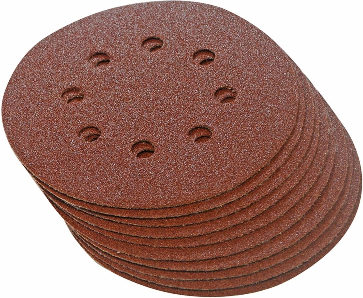 Disque abrasif velcro pour ponceuses excentriques grain 180 - 8  perforations ø 125 mm