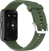 Bandje Geschikt voor Huawei Watch Fit 2 Resistente Siliconen band met gaatjes – Donkergroen
