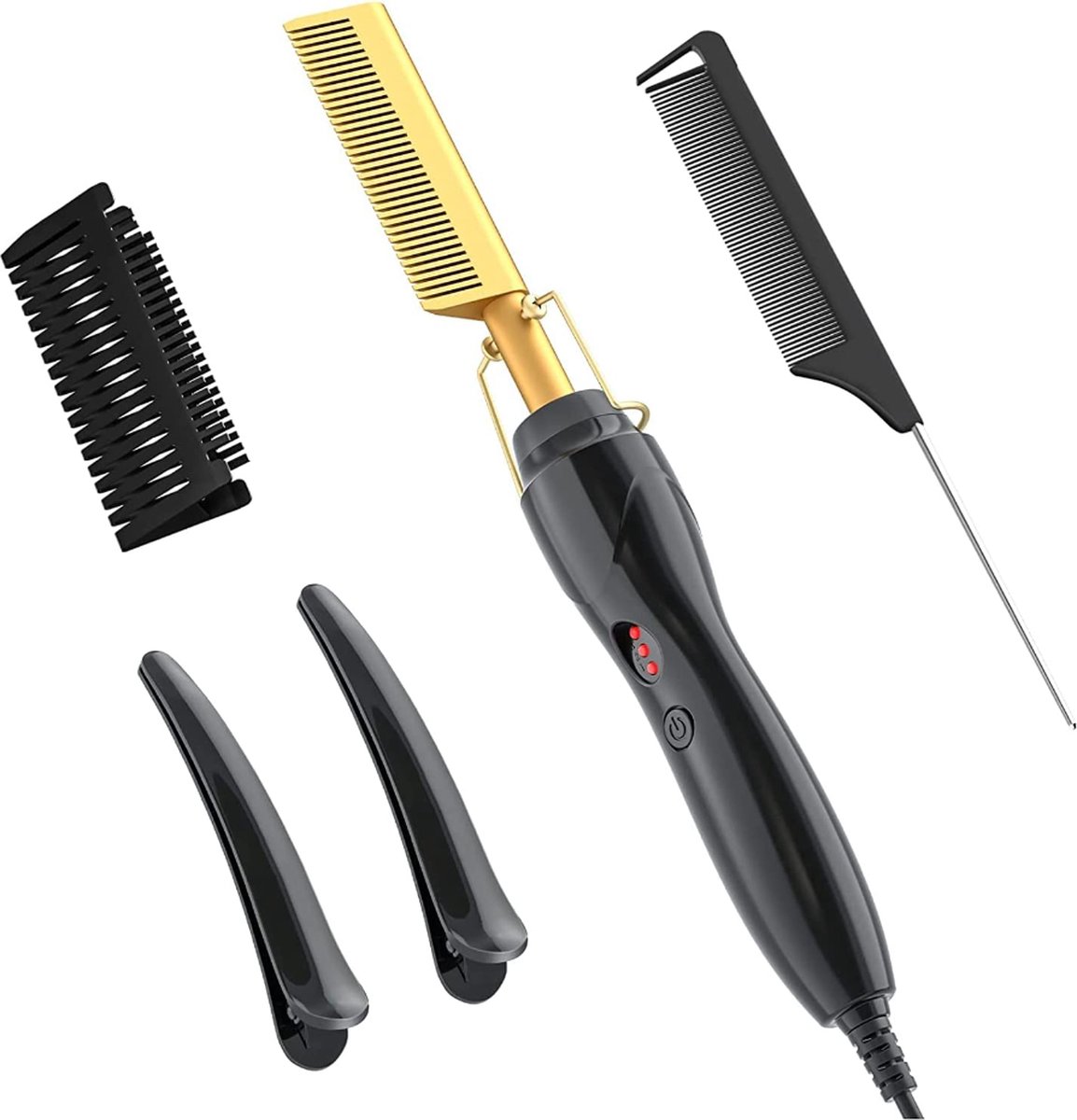 Baard stijltang styler 3 temperatuurinstellingen – stijlkam hot comb borstel kam – stijlborstel baardtrimmer