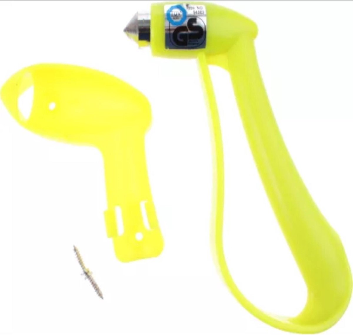 Lifetime Veiligheidshamer auto - dubbelzijdig - glow in the dark - geel