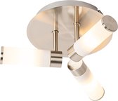 QAZQA bath - Moderne Plafondlamp - 3 lichts - Ø 28.5 cm - Staal - Buitenverlichting