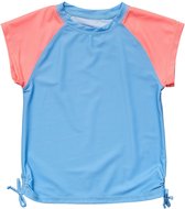Snapper Rock - UV Rash top voor meisjes - Korte mouw - Cornflower Peach - Blauw/Roze - maat