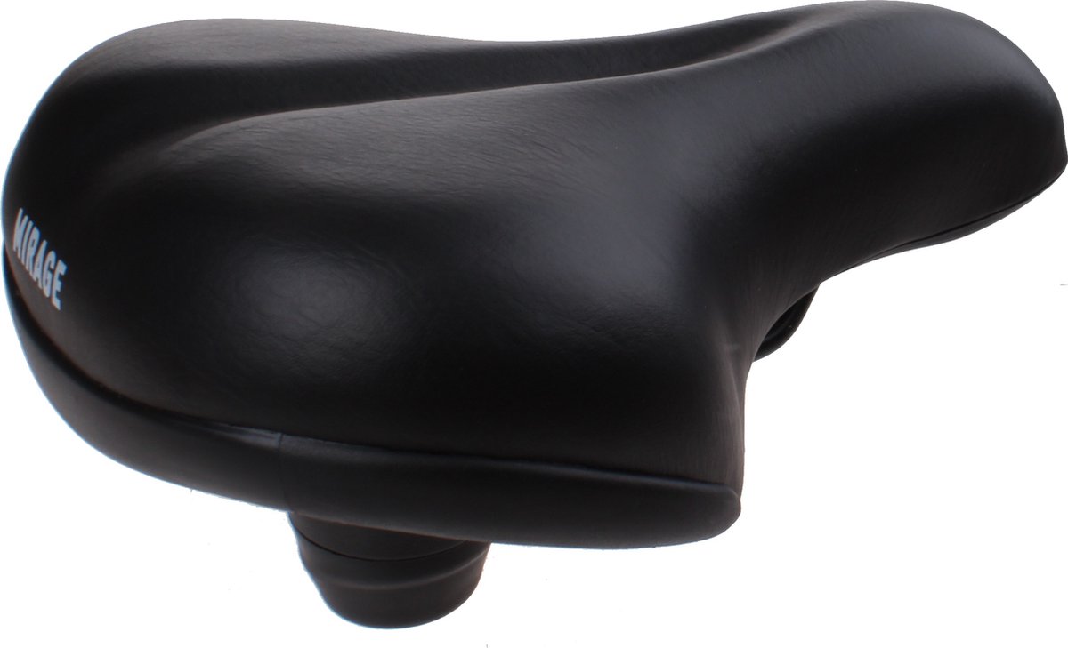 Mirage Comfortabel fietszadel - Elastomeer vering - Zwart - Uniseks - Inclusief strop