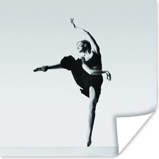 Ballerina op de tenen poster papier 100x100 cm - Foto print op Poster (wanddecoratie woonkamer / slaapkamer)