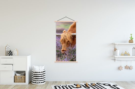 Porte-affiche avec affiche - Affiche scolaire - Scottish Highlander - Animaux - Heather - 90x180 cm - lattes vierges
