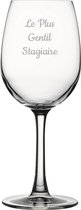 Witte wijnglas gegraveerd - 36cl - Le Plus Gentil Stagiaire