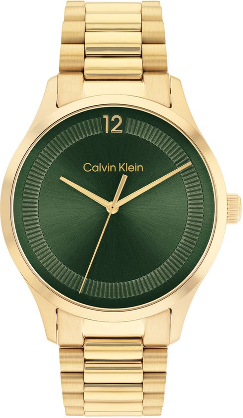 Calvin Klein CK25200229 Iconic Unisex Horloge - Mineraalglas - Staal - Goudkleurig - 40 mm breed - Quartz - Vouw/Vlindersluiting - 3 ATM (spatwater)