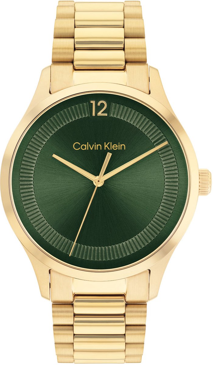 Calvin Klein CK25200229 Iconic Unisex Horloge - Mineraalglas - Staal - Goudkleurig - 40 mm breed - Quartz - Vouw-Vlindersluiting - 3 ATM (spatwater)