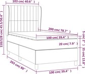 vidaXL - Boxspring - met - matras - stof - donkergrijs - 100x200 - cm