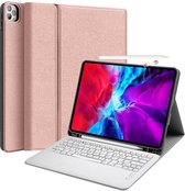 Hoes geschikt voor iPad pro 11 2018 Keyboard Hoes Rosegoud - Hoes geschikt voor iPad 11 inch Hoes Met Penhouder - Hoes geschikt voor iPad 11 inch hoes - Smart Book Case - Hoes geschikt voor iPad keyboard case