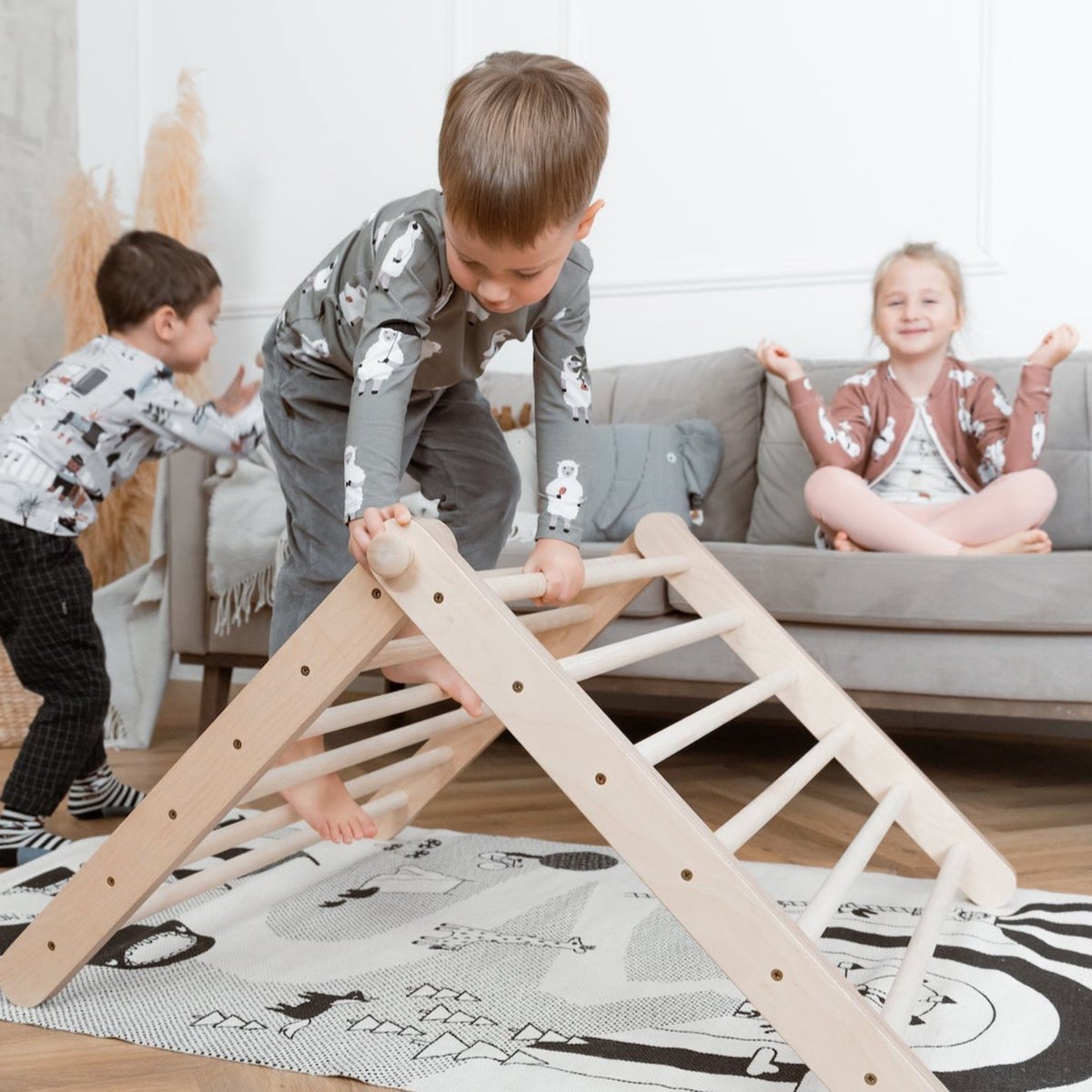 Ette Tete Sipitri - Houten Pikler klimrek - 2 segmenten - Open Ended play - Montessori - Klimtoren - Inklapbaar - Duurzaam — afbeelding 3