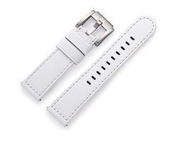 Horlogebandje geschikt voor Samsung Galaxy Watch 3 45mm / Galaxy Watch 46mm / Gear S3 Classic & Frontier - Polar Vantage M / M2 / V3 / Grit X - Garmin Vivoactive 4 - Wit Leer 22mm
