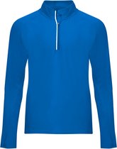 Kobalt Blauw sportshirt van technisch weefsel met raglanmouwen en halve rits, reflecterende details model Melbourne maat M