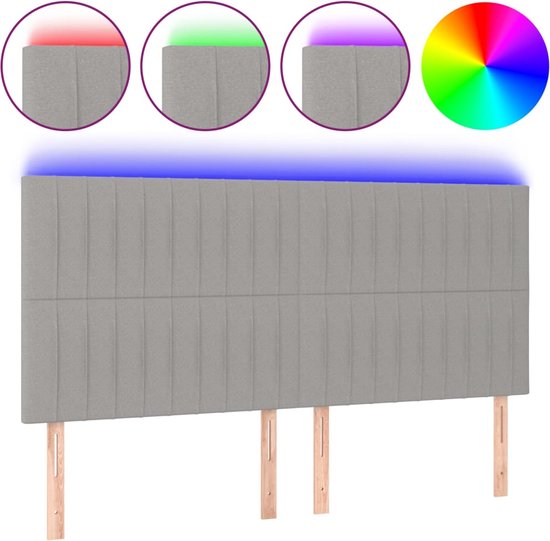 vidaXL Hoofdbord met Diamantblokken Design Lichtgrijs 180 cm Stof