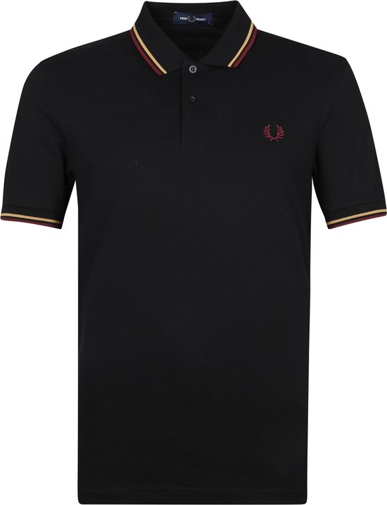 Fred Perry - Polo M3600 Zwart Paars - Slim-fit - Heren Poloshirt Maat S