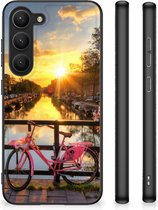 Telefoonhoesje Geschikt voor Samsung Galaxy S23 Hoesje maken met Zwarte rand Amsterdamse Grachten