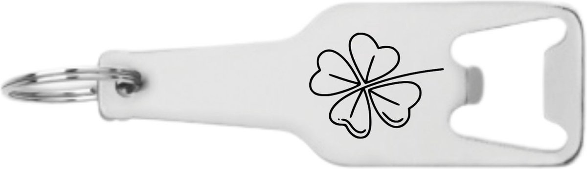 Akyol - klavertje vier flesopener - Klavertje vier - geluk - leuk kado voor iemand die geluk zoekt - 105 x 25mm