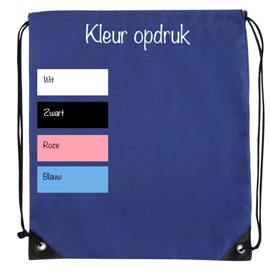 Rugtas - rugzak - blauw - met naam - 36 cm x 41 cm
