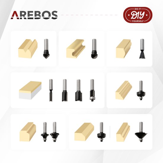 AREBOS Bovenfrees Houtfrees Freesmachine Handrandfrees incl