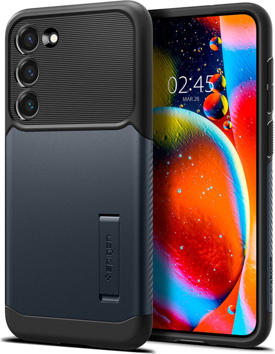 Spigen Slim Armor Hoesje Geschikt voor Samsung Galaxy S23 Plus Metal Slate