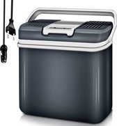 Koelbox 24L met ECO modus voor auto & camping  - Frigobox Elektrisch 24 liter met 12v 230 Volt - Verkoelt en Verwamt - MiniBar - Mini Koelkast