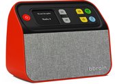 BBrain Muziekspeler - Hulpmiddelen voor ouderen met dementie - Eenvoudige DAB+ Senioren radio - Dementie radio - Zelfstandig te bieden met één knop - Rood